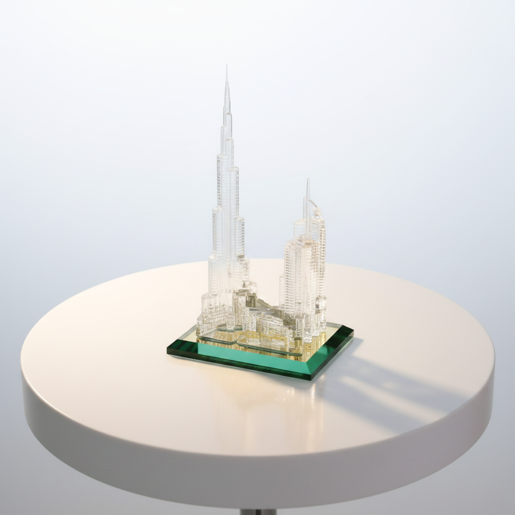 Dubai Burj Al Arab & Skyline Crystal Souvenir
