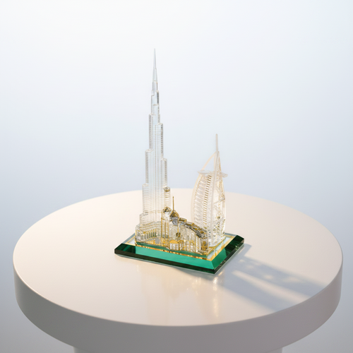 Dubai Burj Al Arab & Skyline Crystal Souvenir